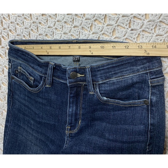 Judy Blue Jeans Women Size 5/27 Blue Denim Straight Fit W28 L30 Stretch - Picture 5 of 11